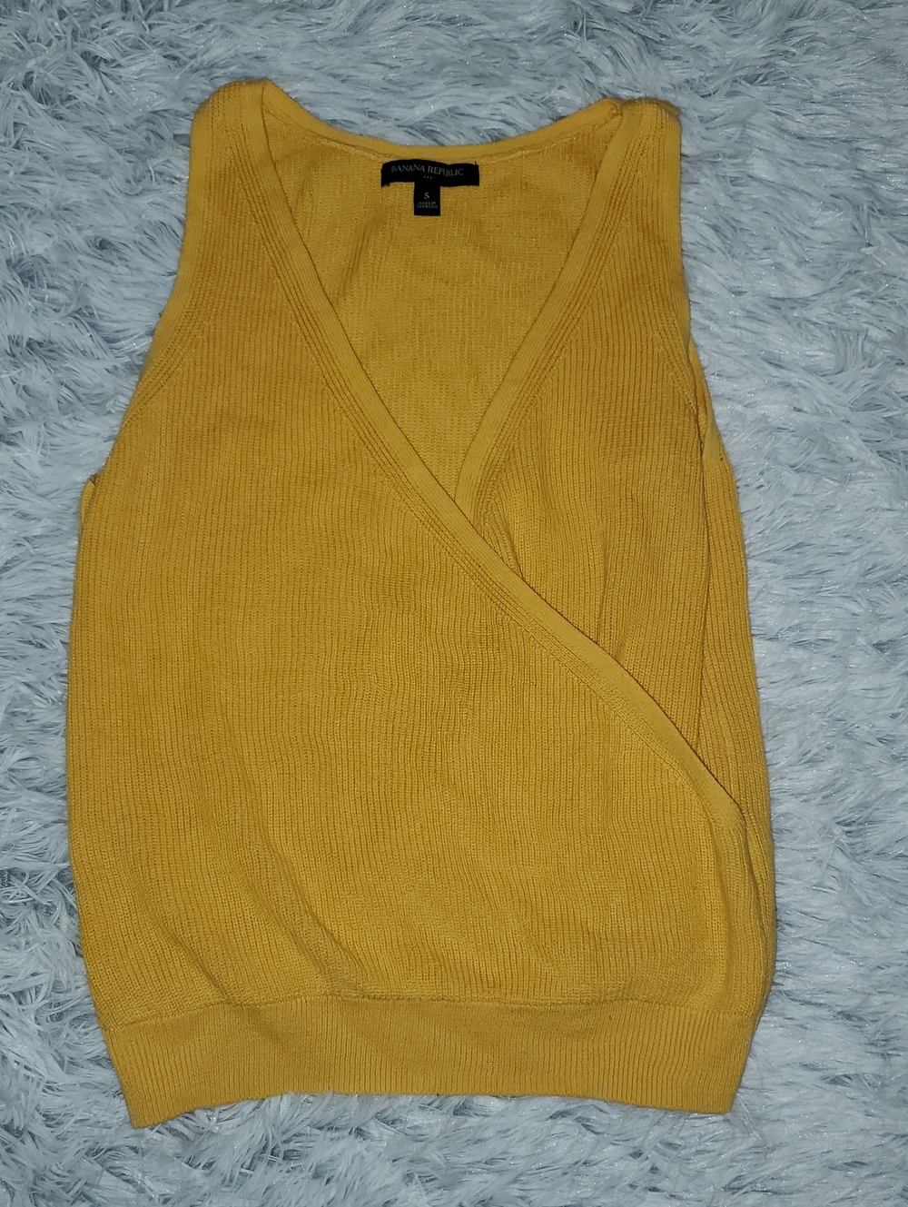 *Banana Republic Wrap-Front V-Neck Sweater Vest in Mustard Yellow*